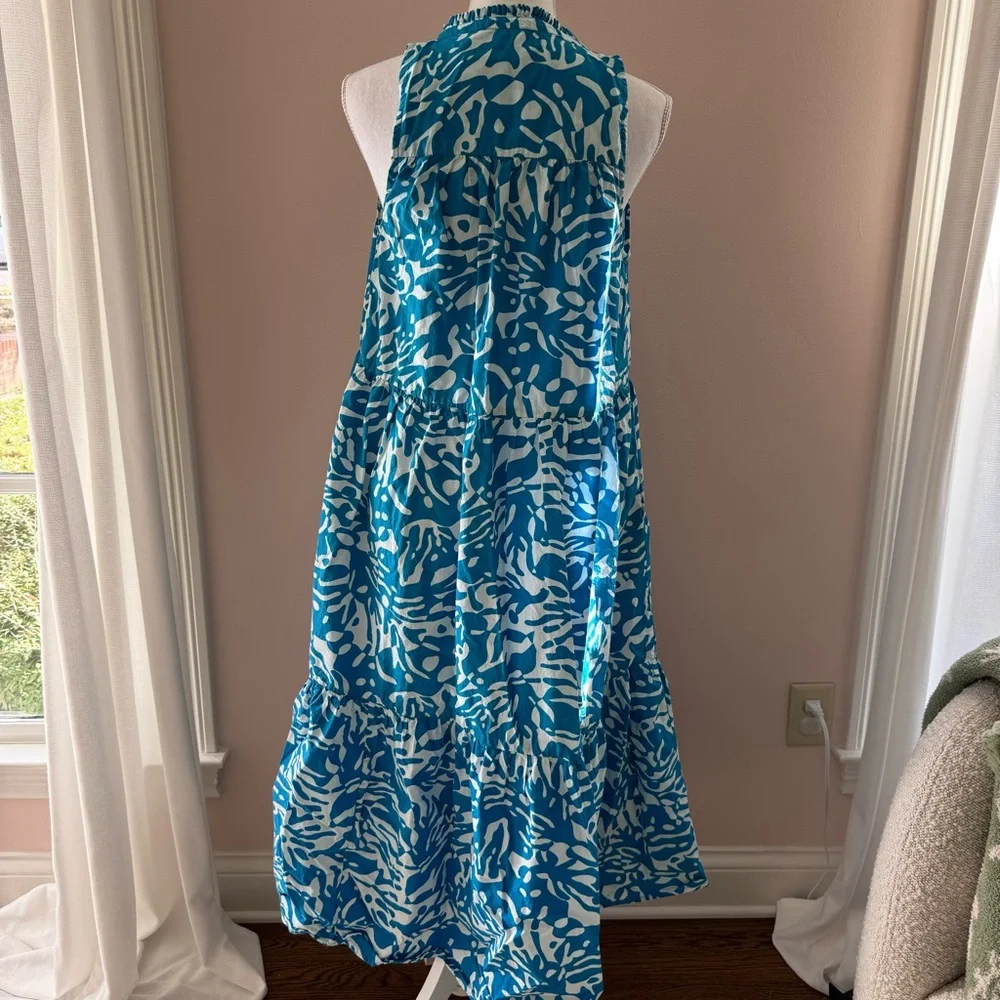 OLIVIA JAMES The Label Ro Sleeveless Maxi Dress Blue Seaweed Ocean Size M - Picture 7 of 7